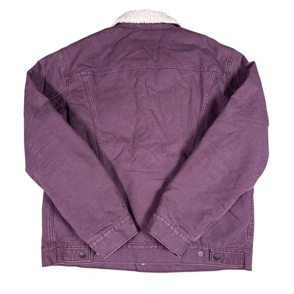 Levi's Denim Trucker Jacket Faux Shearling Mens M Huckleberry Button Down Pocket - Picture 3 of 9